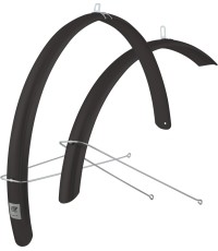 Błotniki FORCE Aluflex Eco 28" ze wspornikami (plastik PET, czarne)