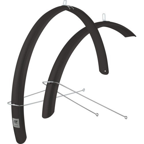 Błotniki FORCE Aluflex Eco 28" ze wspornikami (plastik PET, czarne)