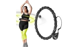Zestaw hula hop HHW11, czarny, z obciążeniem i pasem na talię BR163 Plus Size HMS