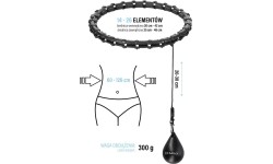 Zestaw hula hop HHW11, czarny, z obciążeniem i pasem na talię BR163 Plus Size HMS