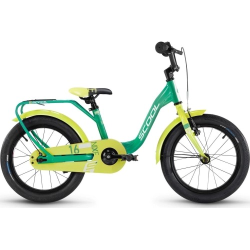 Dviratis S'COOL niXe 16" 1-biegowy hamulec aluminiowy zielono-limonkowy