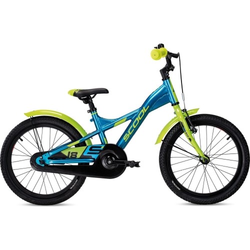 Bicycle S'COOL XXlite 18" 1-speed coaster-brake Aluminium blue-lime