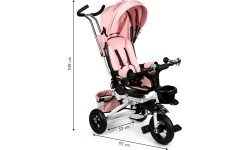 Rowerek trójkołowy obrotowy 360° Różowy Delux z daszkiem ECOTOYS