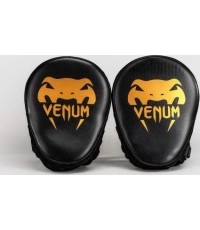 Venum Light Focus Mitts - Black/Gold (Pair)