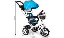 Rowerek trójkołowy z obrotowym siedziskiem 360° i składanym daszkiem Ecotoys, szary