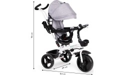 Rowerek trójkołowy Eco Toys z obrotowym siedziskiem 360°, niebieski