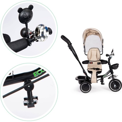 Rowerek trójkołowy ECOTOYS z obrotowym siedziskiem, beżowy