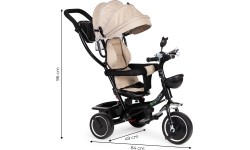 Rowerek trójkołowy ECOTOYS z obrotowym siedziskiem, beżowy