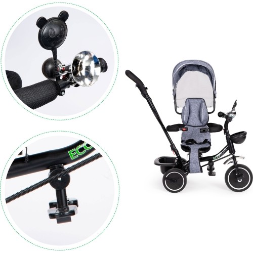 Rowerek trójkołowy z obrotowym siedziskiem i daszkiem ECOTOYS