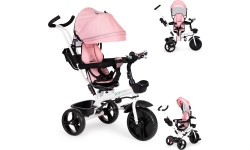 Rowerek trójkołowy z obrotowym siedziskiem 360°, różowy ECOTOYS