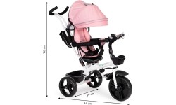 Rowerek trójkołowy z obrotowym siedziskiem 360°, różowy ECOTOYS