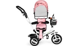 Rowerek trójkołowy z obrotowym daszkiem i gumowymi kołami ECOTOYS