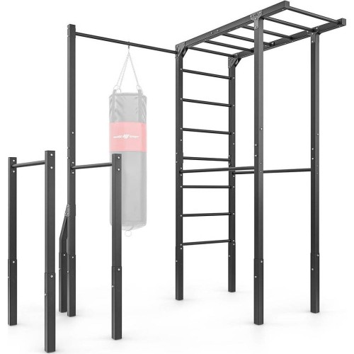 Drabinka zewnętrzna + drążek do podciągania z uchwytem na worek + poręcze do pompek (długie) MO-Z5 - Marbo Sport
