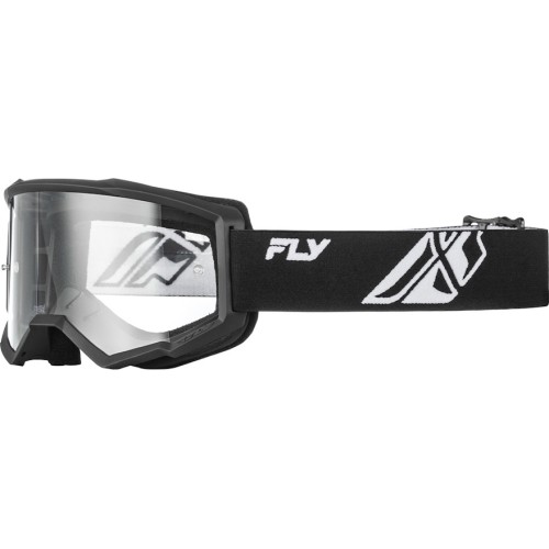 Dziecięce gogle motocrossowe Fly Racing Focus Youth - černá/bílá, čiré plexi