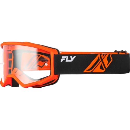 Dziecięce gogle motocrossowe Fly Racing Focus Youth - černá/oranžová, čiré plexi