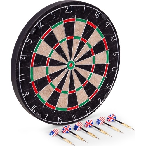 Tarcza do darta gry w rzutki lotki tablica sizalowa 46 cm zestaw 6 rzutek