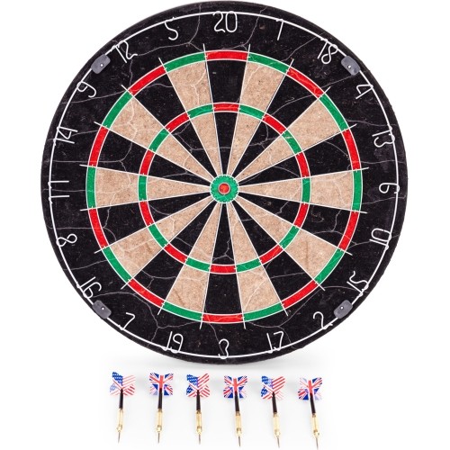 Tarcza do darta gry w rzutki lotki tablica sizalowa 46 cm zestaw 6 rzutek