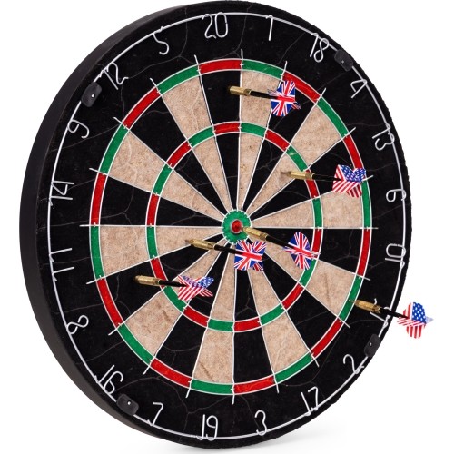Tarcza do darta gry w rzutki lotki tablica sizalowa 46 cm zestaw 6 rzutek