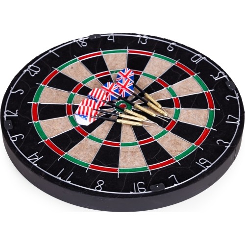 Tarcza do darta gry w rzutki lotki tablica sizalowa 46 cm zestaw 6 rzutek