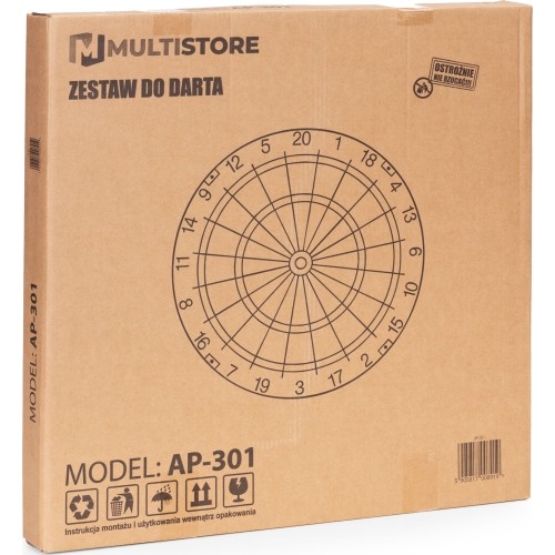 Tarcza do darta gry w rzutki lotki tablica sizalowa 46 cm zestaw 6 rzutek