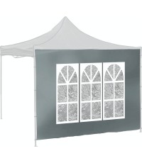 Ścianki boczne do pawilonu WINDOW 2x3 m 420D, szare, wodoodporne