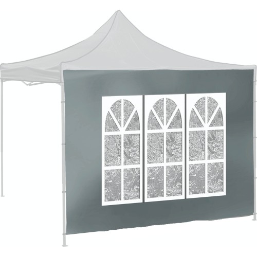 Ścianki boczne do pawilonu WINDOW 2x3 m 420D, szare, wodoodporne