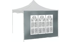 Ścianki boczne do pawilonu WINDOW 2x3 m 420D, szare, wodoodporne