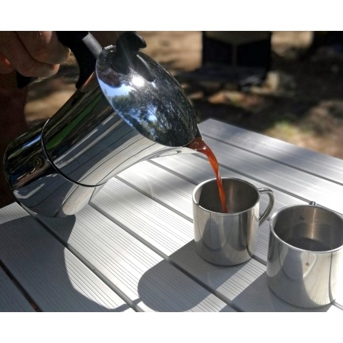 Kubek turystyczny BasicNature Thermo Deluxe Espresso - 0.1L, Stal nierdzewna