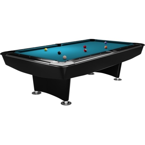 Stół bilardowy Dynamic II, błyszczący czarny, Pool, 9 ft, Simonis 860 tournament blue