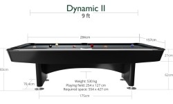 Stół bilardowy Dynamic II, błyszczący czarny, Pool, 9 ft, Simonis 860 tournament blue