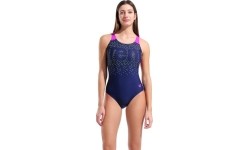 Damski strój kąpielowy Painterly Swim Pro Back, granatowo-fuksjowy 38 - 790