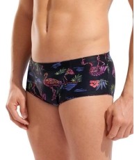 Szorty kąpielowe M Arena Flamingo Swim niski stan, czarne/wzór, 70 - 550