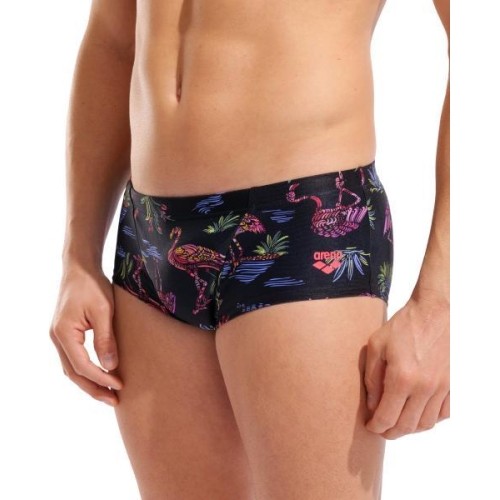 Szorty kąpielowe M Arena Flamingo Swim niski stan, czarne/wzór, 70 - 550