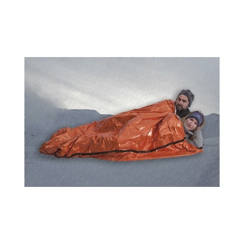Wiatroodporna i wodoodporna folia izolacyjna turystyczna outdoorowa Origin Outdoors Ultralite Bivy, Podwójna