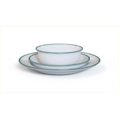 Emaliowany talerz Origin Outdoors Ocean Deep, 20 cm, biały