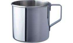 BasicNature Stainless steel mug 'Zebra' polished