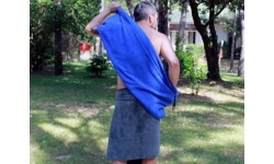Ręcznik turystyczny sportowy typu frotte BasicNature Terry - 150x85 cm, szary