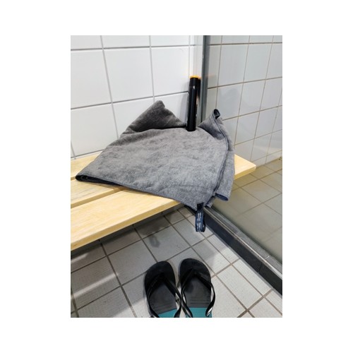 Ręcznik turystyczny sportowy typu frotte BasicNature Terry - 150x85 cm, szary
