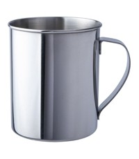 Kubek turystyczny ze stali nierdzewnej BasicNature - polerowany, 0,4 l