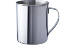 Kubek turystyczny ze stali nierdzewnej BasicNature - polerowany, 0,4 l