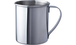 Kubek turystyczny ze stali nierdzewnej BasicNature - polerowany, 0,3 l