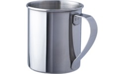 Kubek turystyczny ze stali nierdzewnej BasicNature - polerowany, 0,3 l