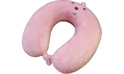 Poduszka pod szyję podróżna turystyczna dla dzieci BasicNature Kids - Różowa