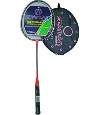Rakieta do badmintona SAPARTAN DROP SHOT - Czerwony-Brązowy