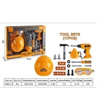 Zestaw narzędzi DIY żółty + kask