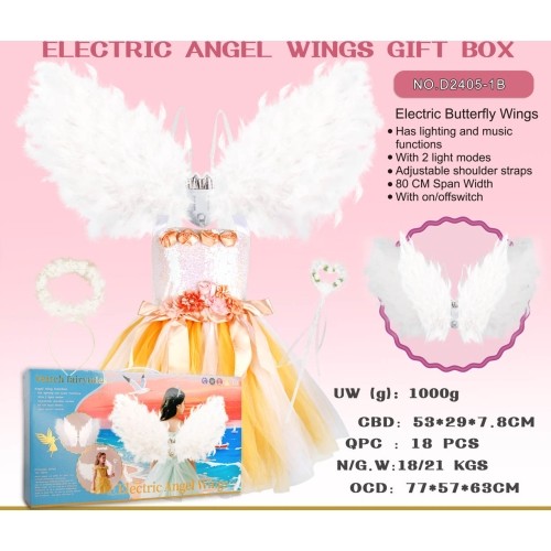 Little Princess Set with Dress + Angel Wings