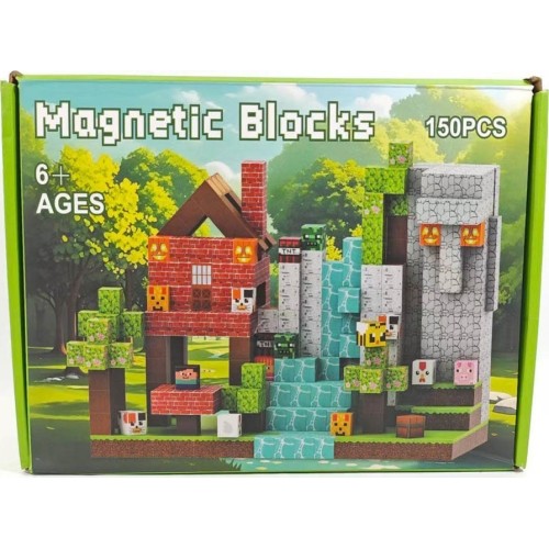 Konstruktor z magnetycznych klocków, 150 elem.