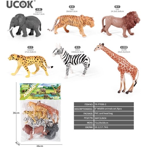 Safari Animal Set 6el.