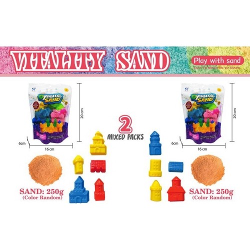 Coloured Kinetic Sand Yellow Castle + Accessories