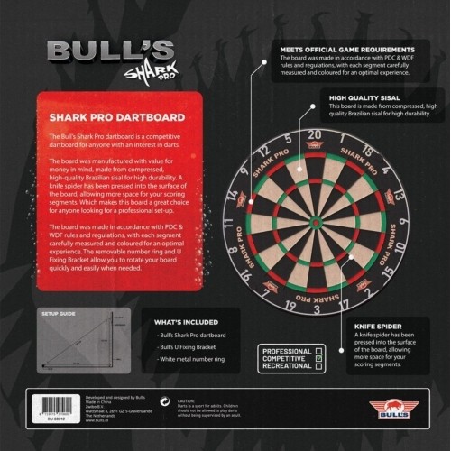 Sisal Dartboard Bull’s Shark Pro II